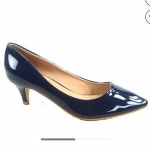 FOREVER ABUREE-16 PATENT LOW HEEL POINTED TOE DRESS HEEL WOMEN"S SHOE